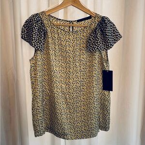 NWT Zara Basic Flutter Cap-sleeve Blouse